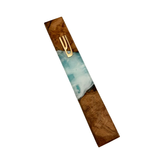 GLB Olive Wood and Resin Mezuzah