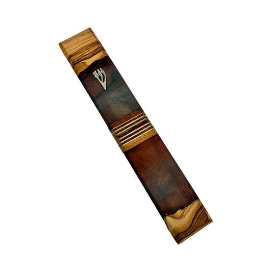 Olive Wood and Resin Mezuzah