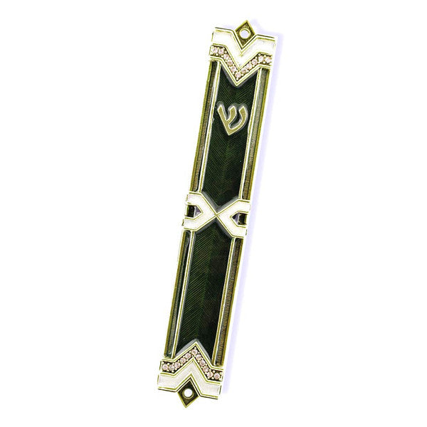 Art Deco Green Mezuzah